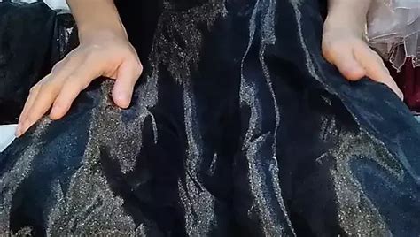 Crossdresser Cumming Wearing Satin Silk Blouse And Shiny Skirt Gay Porn Xhamster