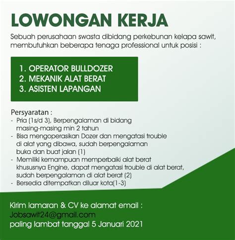 Info Loker Terbaru Di Perusahaan Bidang Perkebunan Kelapa Sawit Medanloker Lowongan