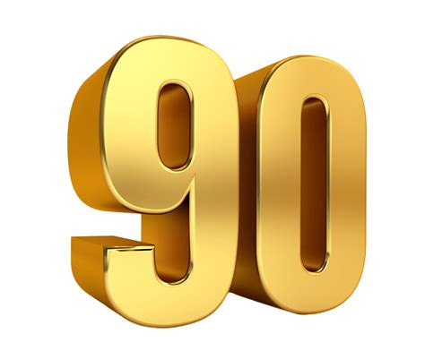 ninety, golden number 90,anniversary,birthday, price 8489988 PNG