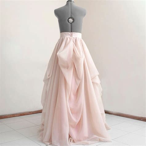 Wedding Skirt Nude Blush Colors Floor Long Skirts Grandado