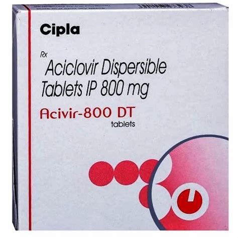 Aciclovir Tablets 800 Mg at ₹ 320/stripe in Nagpur | ID: 26097819062