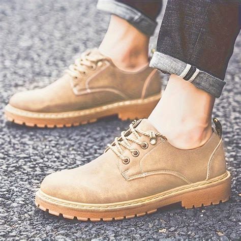 Mens Trendy Lace Up Stitched Work Shoe With Assorted Colors Casual Durable Outdoor Walking Shoes