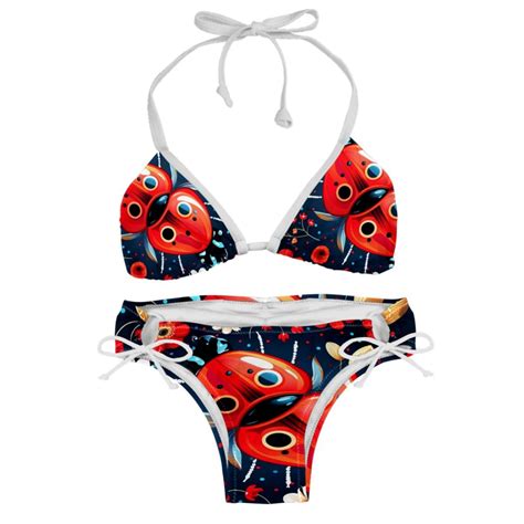 Seven Starred Ladybird Women S Swimsuit Bikini Set Detachable Sponge Adjustable Strap Pack