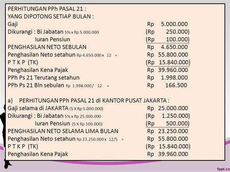 Detail Contoh Soal Perhitungan Pph Koleksi Nomer