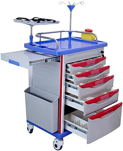 Metateel Medical Crash Cart With Emergency Accessory