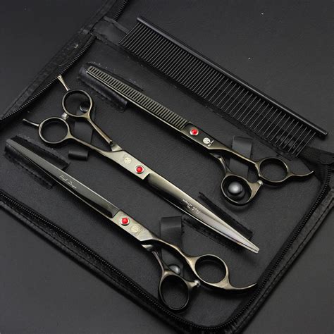 professional pet scissors   pet grooming scissors set straightcurvedthinning dog hair