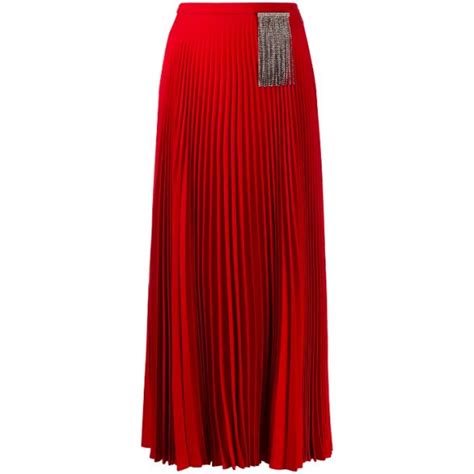 Kate Middletons Christopher Kane Red Pleated Maxi Skirt