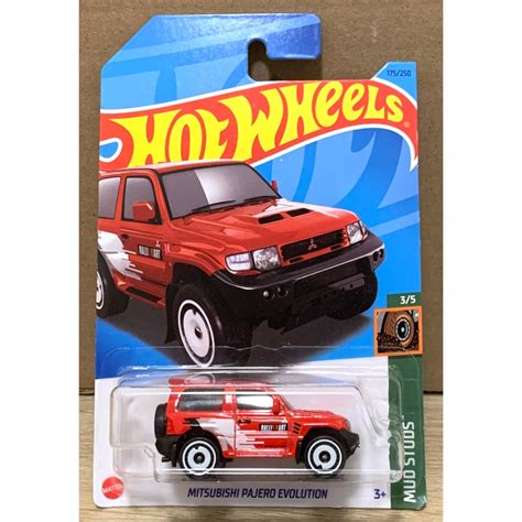 風火輪 Hot Wheels 三菱 MITSUBISHI PAJERO EVOLUTION 越野車 拉力賽車 紅色款 蝦皮購物