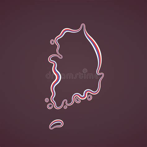 South Korea Outline Map Stock Vector Illustration Of Vector 285274495