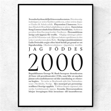 Snygg 2000 poster - Presenttips - Betala med Klarna | Text & Art