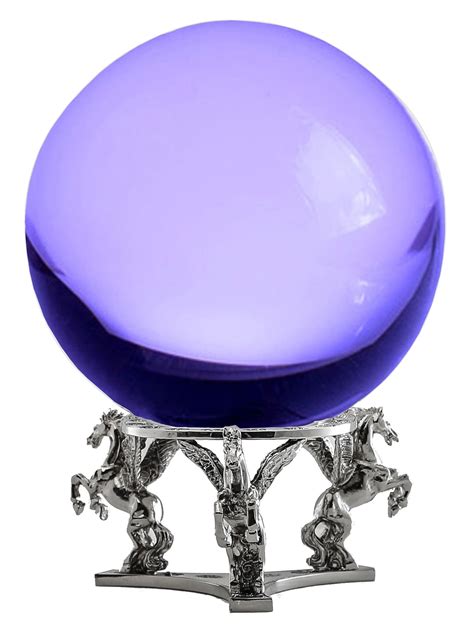 Amlong Crystal Purple Crystal Ball 130mm 5 In Including Silver Pegasus Stand