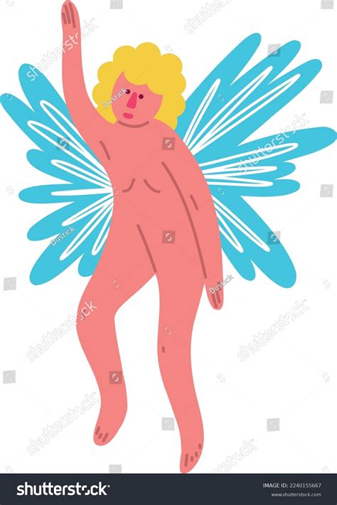 Naked Angel Wings Vector Illustration Doodle Stock Vector Royalty Free