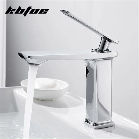 Chrome Modern Wash Basin Faucets Bathroom Cold And Hot Water Vessel