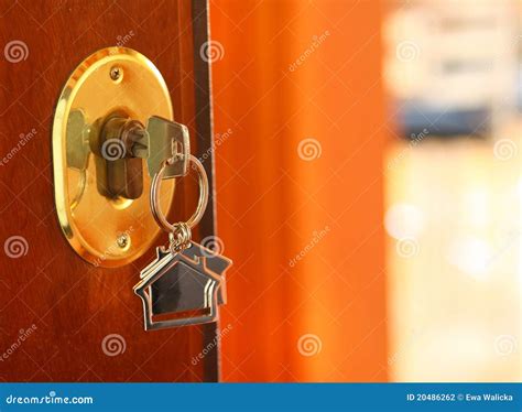 door key stock photo image  unlock lock front brown