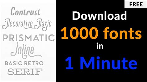 How To Download 1000 Fonts In 1 Minute Youtube