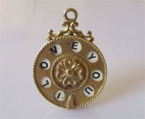 Large Ct Gold I Love You Moving Telephone Dial Pendant Or Charm