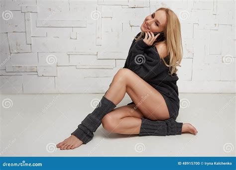 Beautiful Blonde Perfect Athletic Slim Figure Pilates Yoga Stock Photo Image Of Exercise