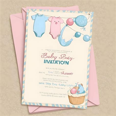 Una invitación para la ducha de bebé con una invitación de ducha de