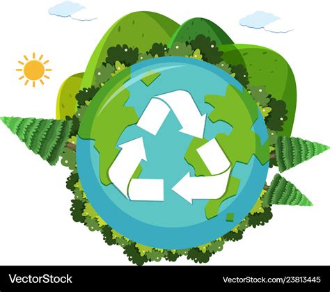 Tierra Con S Mbolo De Reciclaje Cartoon Vector Clipart Friendlystock