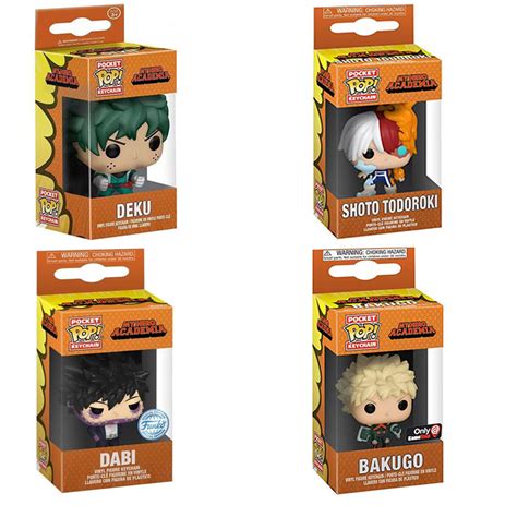 Hot Funko Toy My Hero Academia Series Deku Dabi Bakugo Shoto Todoroki Pop Keychain Vinyl Action