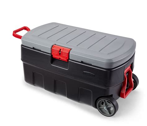 Rubbermaid Actionpacker Gal Wheeled Lockable Storage Bin With Lid