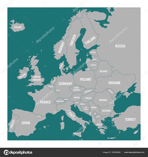 Europe Political Map Without Names