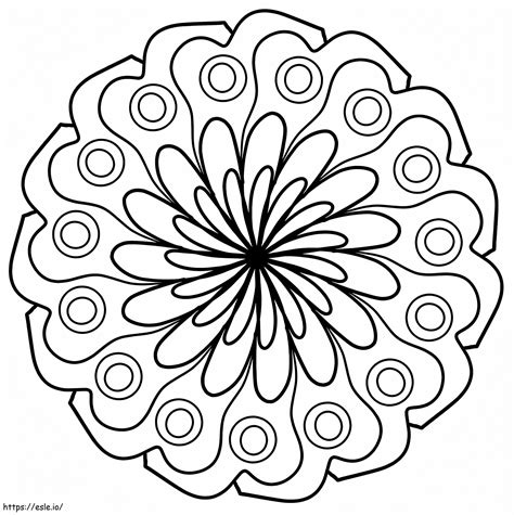 Easy Flower Mandala coloring page