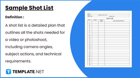 photography shot list examples