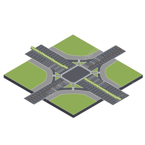 Intersection Road Traffic Vector Hd PNG Images, 2 5d Intersection Road ...