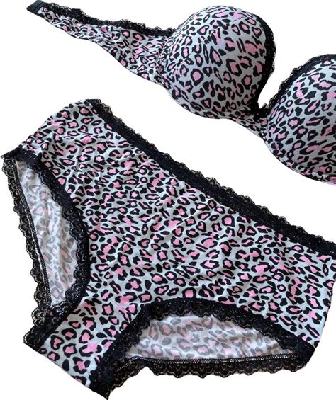 Lingerie Delig Set Zachte Fashion Bh S Set Panterprint Zwart Maat B Bol