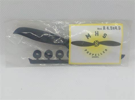 Hélice Para Aeromodelo 4 5x4 5 Mod A Mhs Fly Preto Nylon Mania Hobby