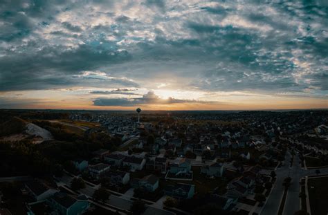 Panoramic View of a City at Sunset · Free Stock Photo