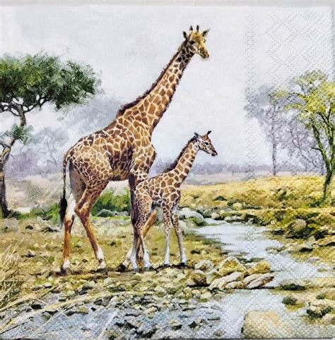 Giraffe Napkins Cm Decoupage Craft Blanks