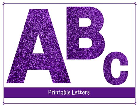 purple glitter alphabet letters numbers printable clip art digital