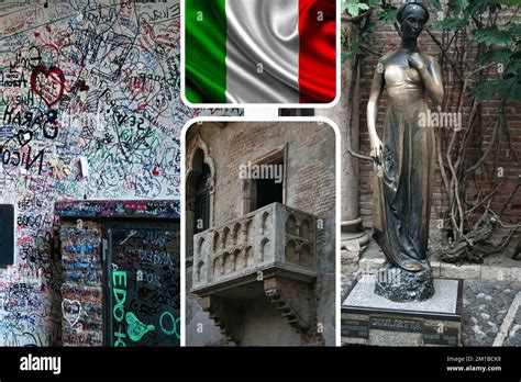 Bronze Statue Of Juliet And Balcony By Juliet House Verona Italy