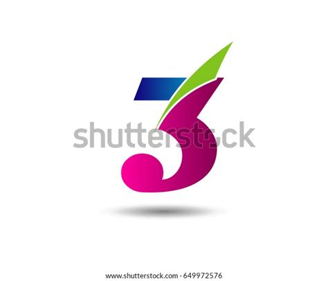 Number Three 3 Logo Symbol Design Stock Vector Royalty Free 649972576