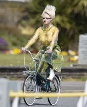 Maisie Williams Sexy Rides Bike During Filming Of Sex Pistols Tv Series Aznude