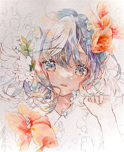 Manga Watercolor Watercolor Artwork Watercolor Illustration