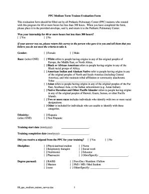 Fillable Online Aucd Medium Term Trainee Evaluation Form Aucd Aucd