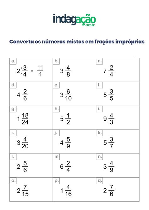 Numero Misto Em Fração Imprópria - 8