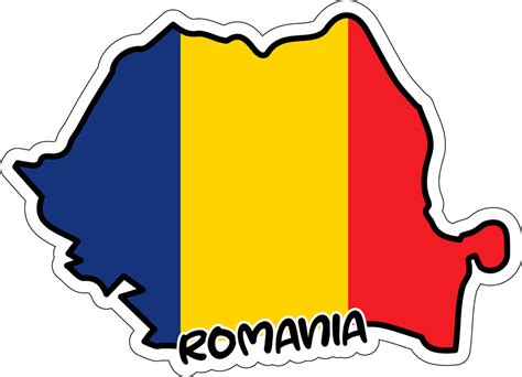 Romania Map Flag