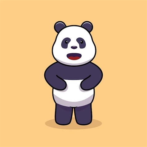 Personnage De Mascotte Panda Mignon Du Vecteur D Illustration Vecteur