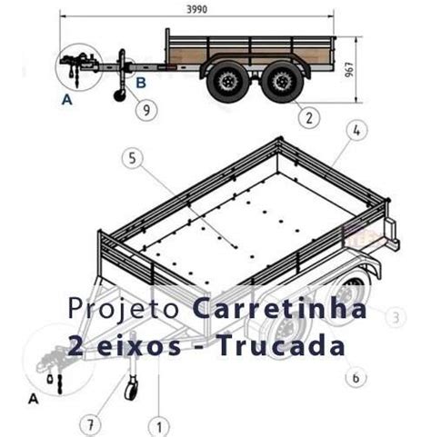 Projeto Carretinha Reboque Trucada P Carga Carrocinha