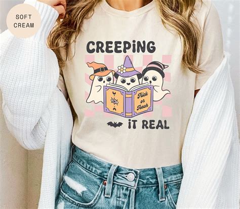 Creeping It Real Funny Retro Halloween Teacher Shirt Etsy