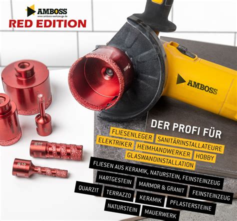 Amboss Red Edition 8 Profi Diamantbohrkronen Set Bohrkronen Sets