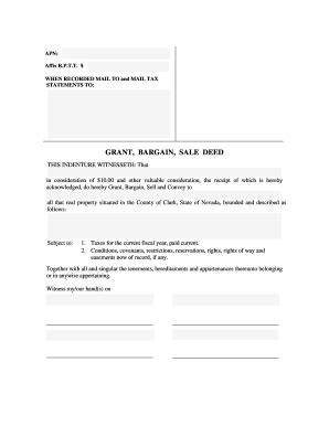 NV Grant Bargain And Sale Deed PDF 45 OFF