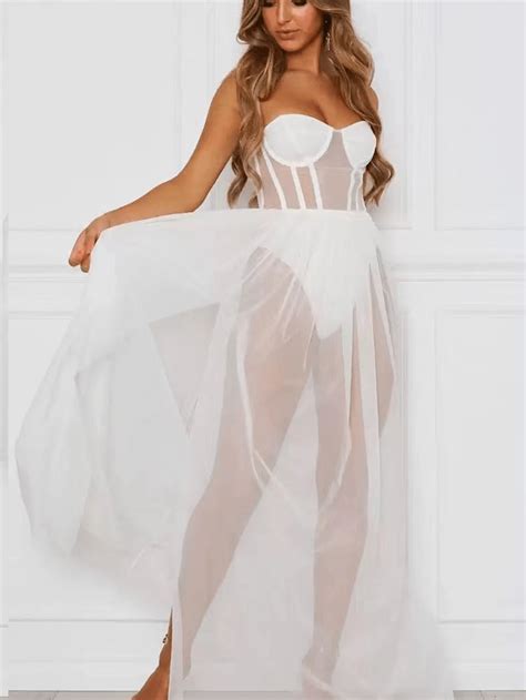 Sexy See Through White Mesh Lingerie Shein Usa