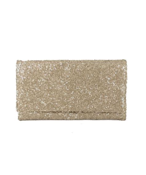 Womens Sparkly Sequin Party Evening Clutch Shoulder Bag Nude Beige CO TA
