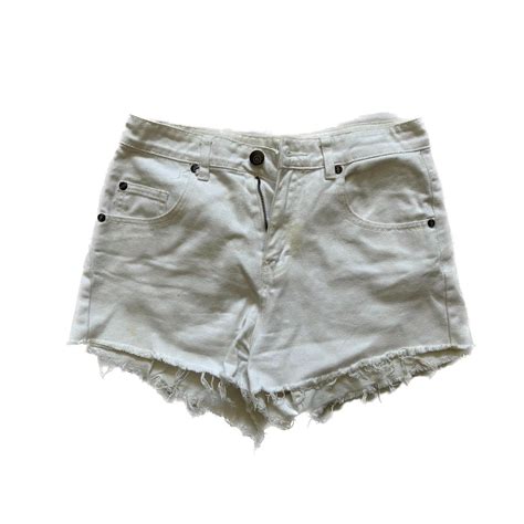 CottonOn White Denim Shorts Only Worn A Handful Of Depop