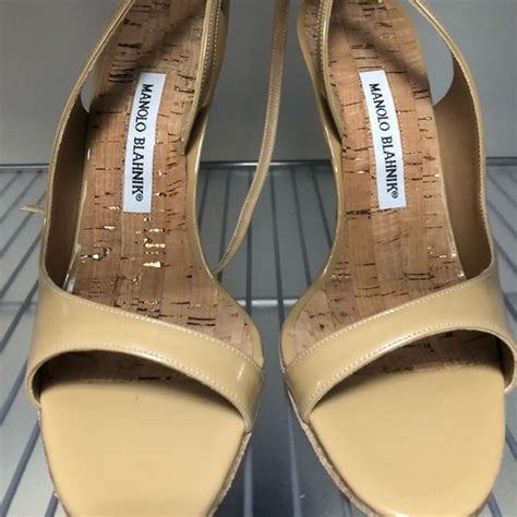 Manolo Blahnik Shoes Manolo Blahnik Nude Patent Heels Poshmark